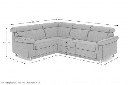 1203 von Himolla - Ecksofa Ausführung links olive