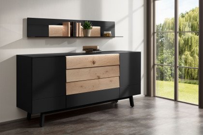 Misano von Gwinner - Sideboard & Wandregal MI31 anthrazit/ Eiche natur