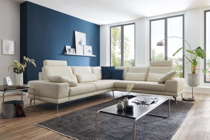 PN-EM20061 von Polinova - Ledergarnitur Variante links weiß