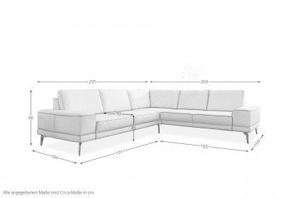 PN-EM20061 von Polinova - Ledergarnitur Variante links weiß