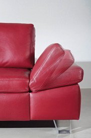 7474 von K+W Polstermöbel - Ledergarnitur rubin