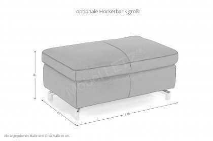 7474 von K+W Polstermöbel - Ledergarnitur rubin