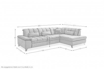 PN-IN18012 von Polinova - Ledersofa Ausführung rechts steel