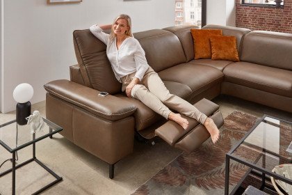 PN-EM20091 von Polinova - Ledersofa Variante rechts stone