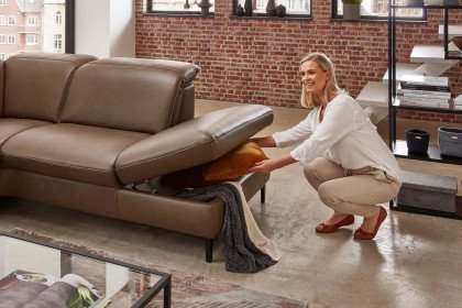 PN-EM20091 von Polinova - Ledersofa Variante rechts stone