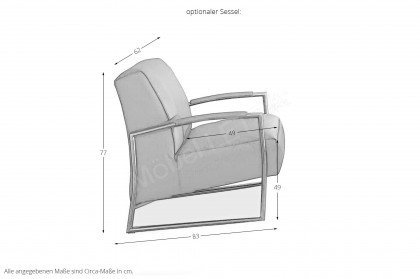 7490 von K+W Polstermöbel - Eckgarnitur links rubin