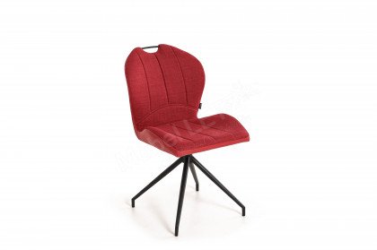 New York von Akante - Stuhl in Rot/ Stahl schwarz
