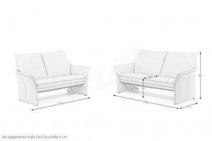 9065 von Himolla - Ledergarnitur perle