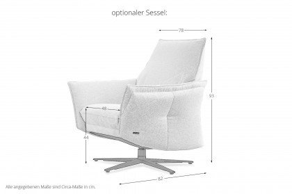 9065 von Himolla - Ledergarnitur perle