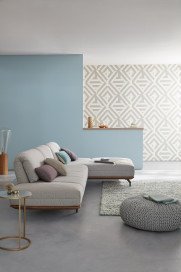 CR.420 von creation by Rolf Benz - Eckgarnitur Ausführung rechts platingrau