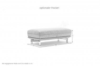 CR.420 von creation by Rolf Benz - Eckgarnitur Ausführung rechts platingrau