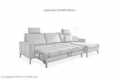PN-EM20028 von Polinova - Ledersofa Variante rechts kurkuma
