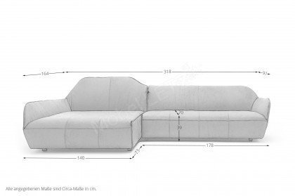 CR.480 von creation by Rolf Benz - Ecksofa links braungrau