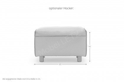 CR.480 von creation by Rolf Benz - Ecksofa links braungrau