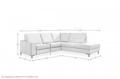 PN-EM21079 von Polinova - Ledersofa Variante rechts ecru