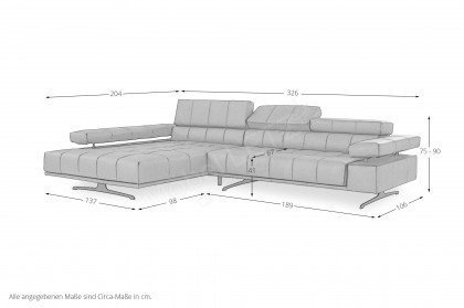 Raimo von ADA Mindful Living - Eckgarnitur links saphireblue