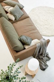 CR.414 von creation by Rolf Benz - Einzelsofa graubeige-olivgrün