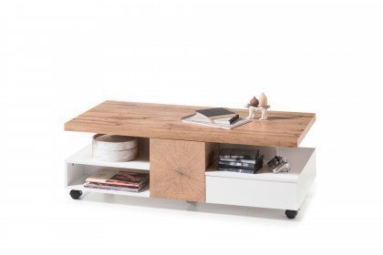 Rennes von A Better Place - Couchtisch 58181EW2 weiß/ Eiche inklusive Rollen