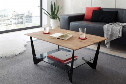 Leon von A Better Place - Couchtisch Eiche natur/ Glas grau