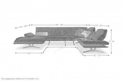 KOINOR Francis-LE22 - Wohnlandschaft Variante rechts anthrazit