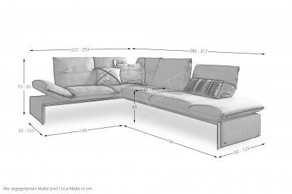 KOINOR Harriet - Ledergarnitur Ausführung links spider