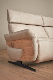 4150 von Himolla - Ledersofa Ausführung rechts elfenbein