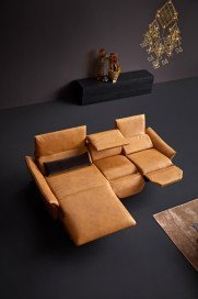 1178 von Himolla - Ledersofa Ausführung links mais