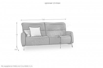 Recreo von Himolla - Trapezsofa silber