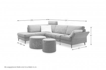 CL 990 von Erpo Polstermöbel - Ecksofa links denim