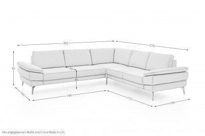 Civita von Polinova - Ledergarnitur Variante rechts white