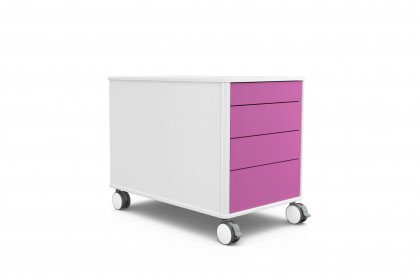 C8 von moll - Rollcontainer in Weiß/ Pink