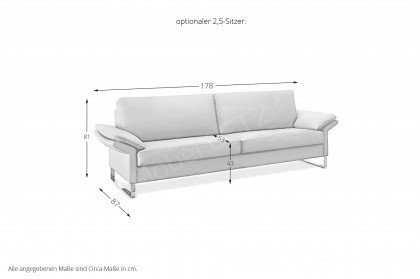 CL 960 von Erpo Polstermöbel - Ecksofa rechts stone