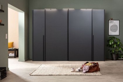 Luzern von LIV'IN - Schlafzimmerschrank ca. 306 cm breit schwarz - dunkelgrau