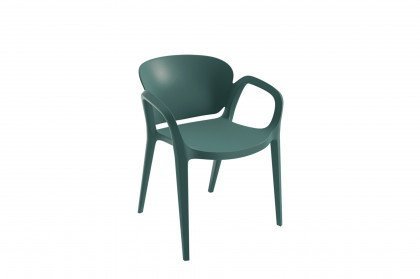 Octave-dining von Akante - Stuhl blau, mit Armlehnen