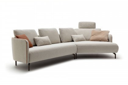 CR.470 von creation by Rolf Benz - Eckgarnitur rechts hellelfenbein