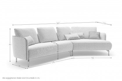 CR.470 von creation by Rolf Benz - Eckgarnitur rechts hellelfenbein