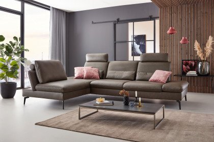 PN-IN23099 von Polinova - Ledersofa Ausführung links greystone