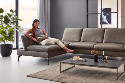 PN-IN23099 von Polinova - Ledersofa Ausführung links greystone