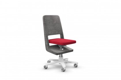 S9 von moll - Drehstuhl grau mit rotem Sitz