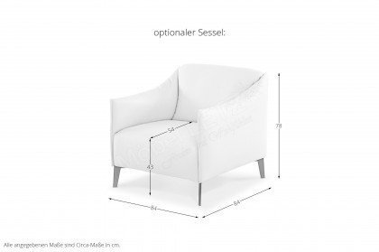 15350 Sally von Willi Schillig - Ledersofa bianco