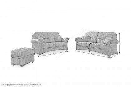 Prato von Schröno - Polstergarnitur blau gestreift