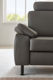 PN-EM15047 von Polinova - Ledersofa Variante rechts grau