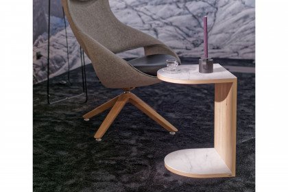 Vtektura living von Voglauer - Beistelltisch Wildeiche mit Glas in Firneis white