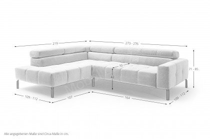 Casablanca von Ole Gunderson - Polsterecke Variante links silber