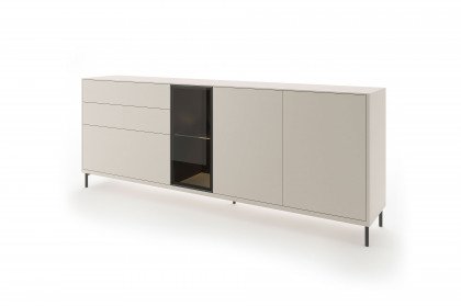 SOFT Q von Quadrato - Sideboard in Hellgrau mit Glastür