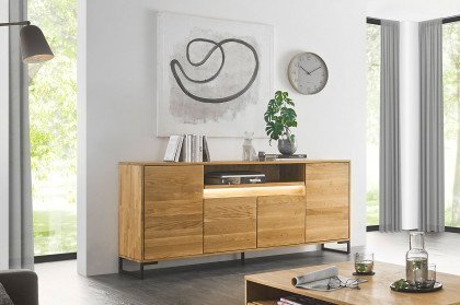 TEXAS von Quadrato - Sideboard Wildeiche mit Griffmulde, sandgestrahlt