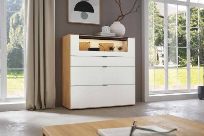 WM 2410 von Wöstmann - Highboard Wildeiche/ Lack weiß