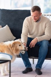 Draba von ADA Mindful Living - Ecksofa rechts steel-blue