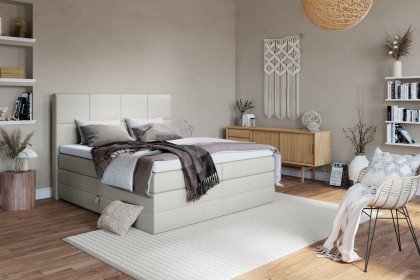 Saga von Schlaraffia - Boxspringbett beige mit Bettkasten