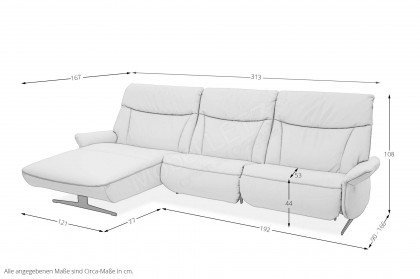 Varia 4473 von Himolla - Ledersofa Ausführung links nebel